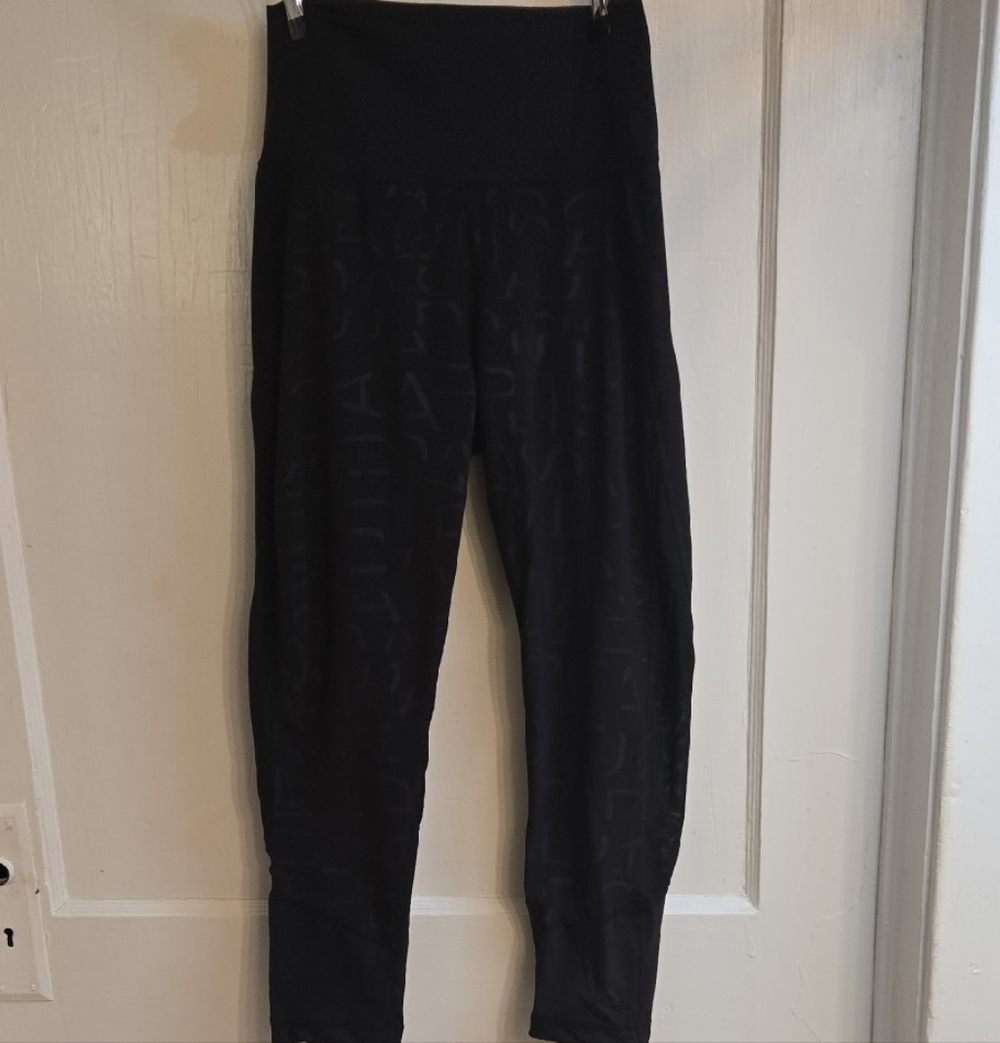 Adidas Black Leggings with Silver Logo